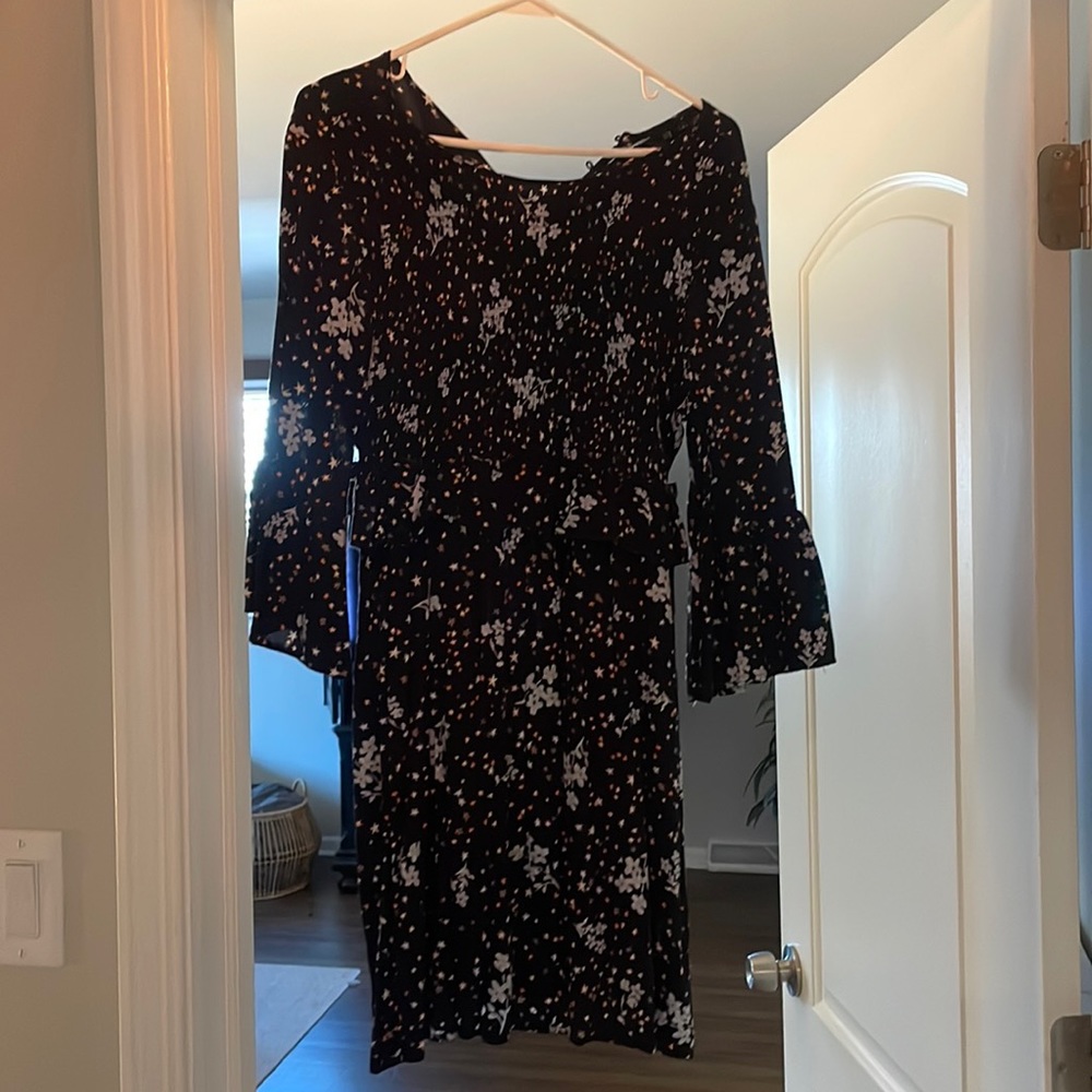 Zara black print dress